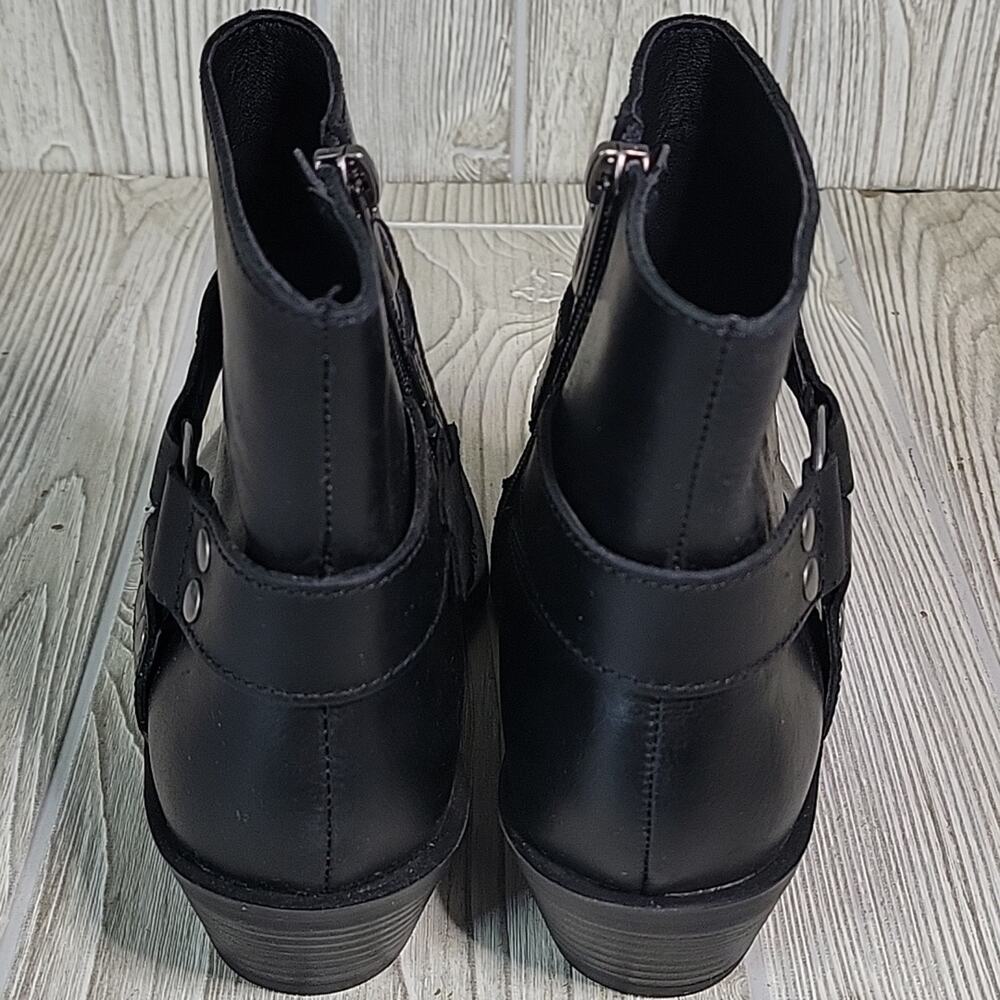 Sun + Stone Pheobie Leather Square Toe Harness Moto Ankle Boots Womens 5 NEW - Picture 6 of 14